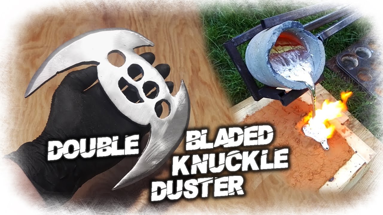 DIY Double Bladed Knuckles Knife! Aluminum Casting