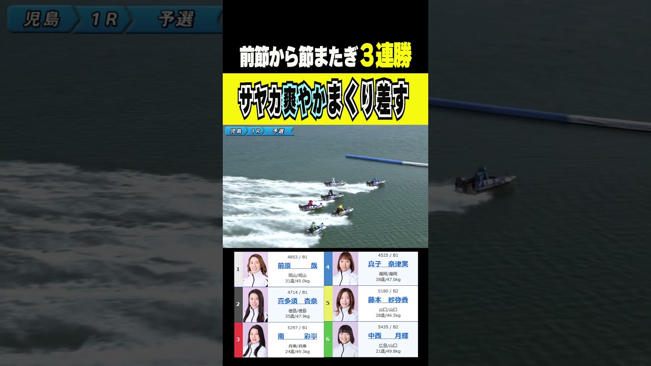 【サヤカ爽やか!まくり差す!】今日から開幕 児島ヴィーナスシリーズ!1R 好リズム 藤本のまくり差し鮮やかに決まる! #shorts #ボートレース #藤本紗弥香