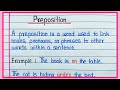 Preposition in English Grammar: Examples of Preposition, Definition of Preposition/Sentence example