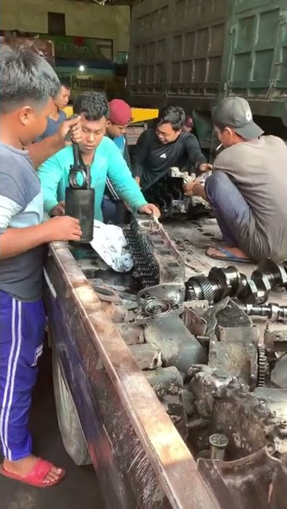 Bongkar mesin fuso, D16 remuk muk muk !