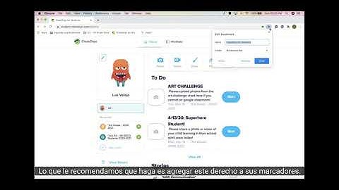 ClassDojo Portfolio Set Up for Students   Spanish Subtitles   August 2020