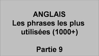 Débutants cours d'anglais, 1000 phrases les plus utilisées  - pt9