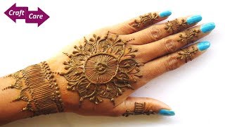 latest flower shape back hand mehendi design in easy steps * arabic henna tutorial # craft care screenshot 3