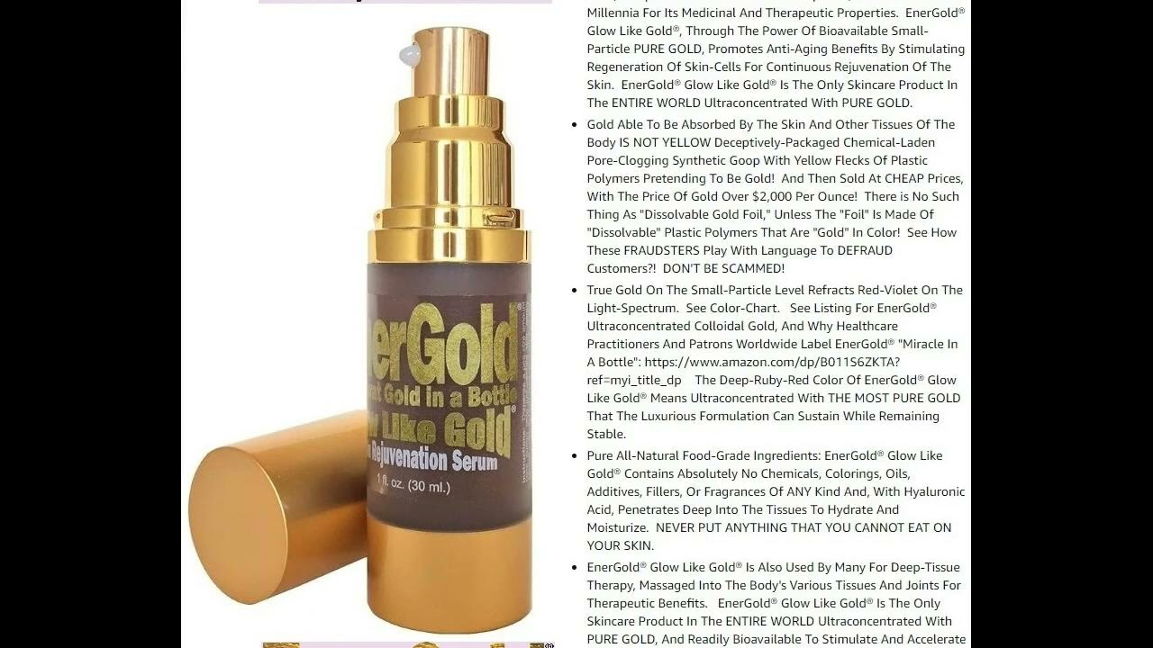 EnerGold® Glow Like Gold®: World's ONLY PURE-GOLD Skin Product!  Amid LIES & FRAUDS In A SCAM-Swamp!