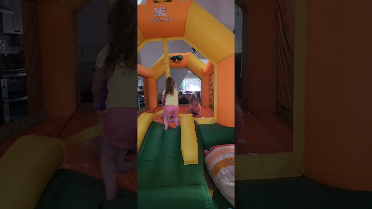 WEE! Costzon inflatable sunflower bounce house review for kids.