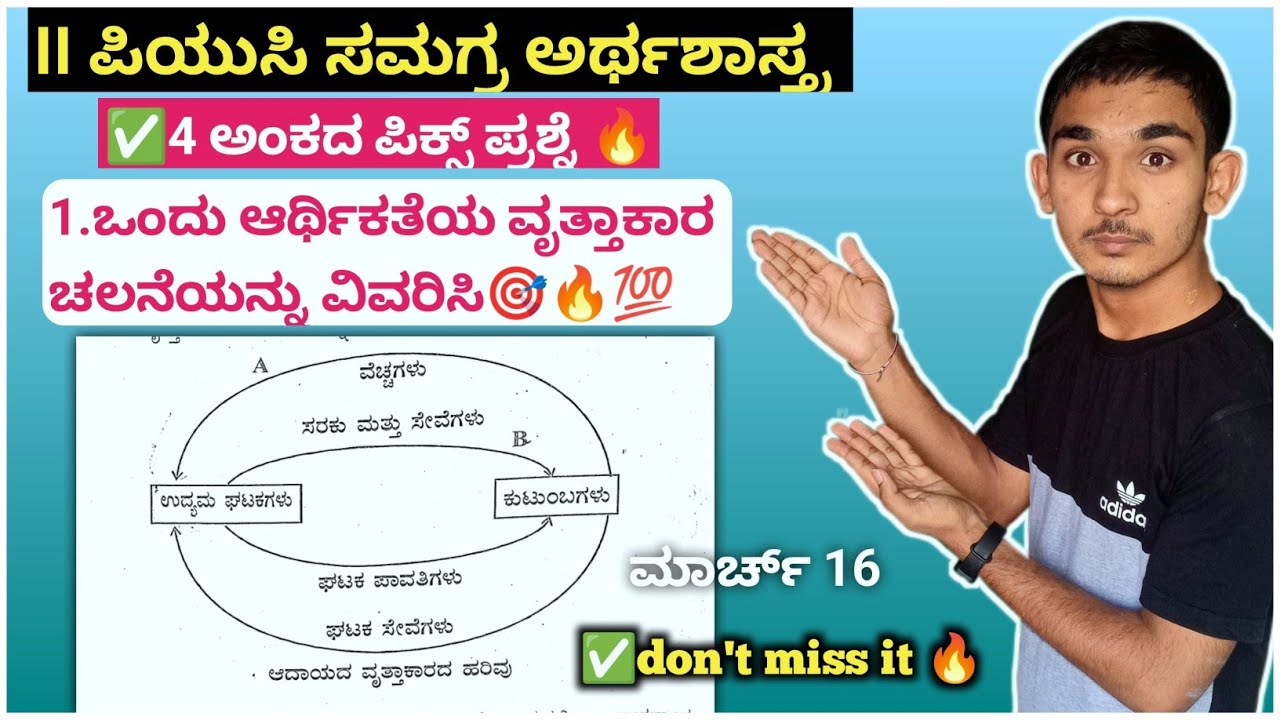 ಒಂದು ಆರ್ಥಿಕತೆಯ ವೃತ್ತಾಕಾರ ಚಲನೆಯನ್ನು ವಿವರಿಸಿ, 2nd puc Economics 4 marks fix question