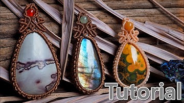 How to make a pendant with loop-Tutorial macrame gemstone