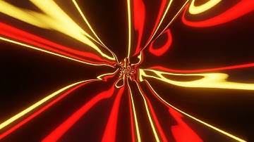 Abstract Background Video 4k VJ LOOP NEON Tunnel Wave Metallic Red Yellow Black Screensaver Visual