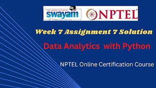 Data Analytics with Python || Week 7  Assignment || NPTEL