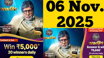 Amazon WIN@9 Quiz Answer Today Amazon KBC Quiz Answer Today Amazon Contest Crorepati Quiz06 Nov.2025