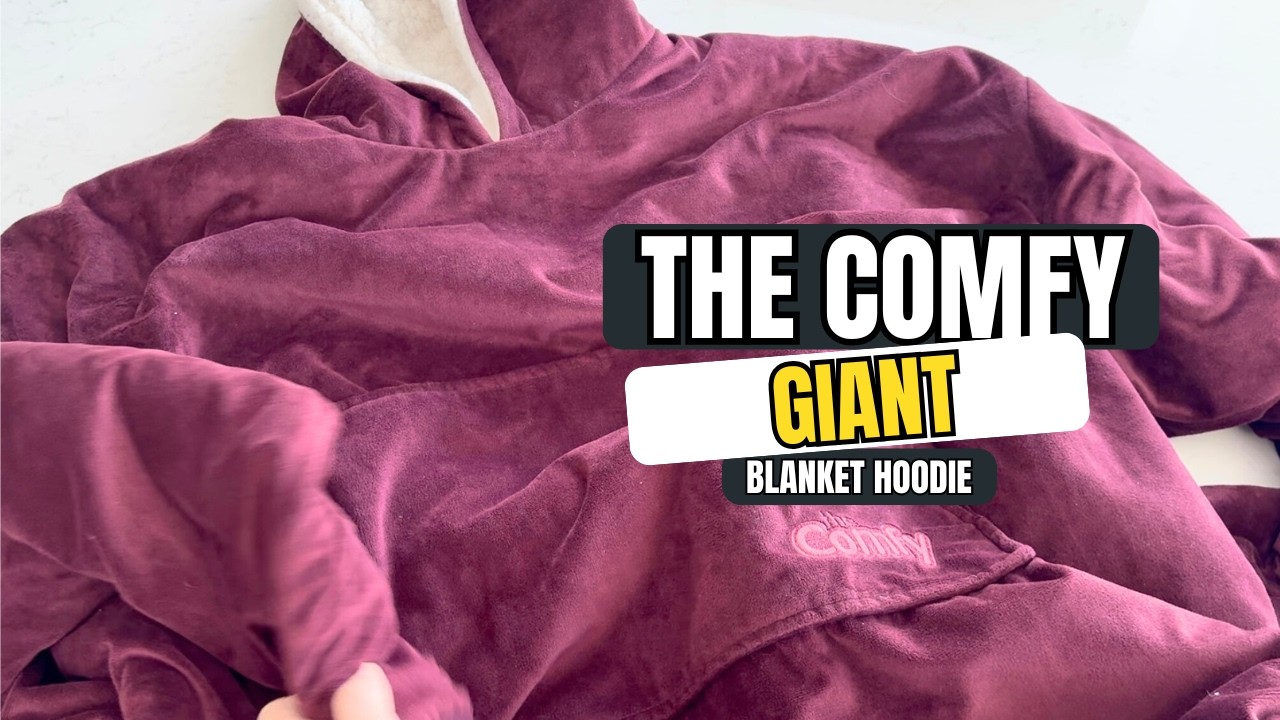 THE COMFY Original Sherpa Lined Microfiber Fleece Wearable Blanket With Hood From Shark Tank Review