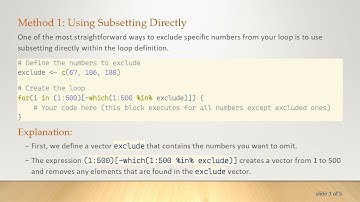 How to Create a For Loop in R to Exclude Specific Numbers from a Sequence