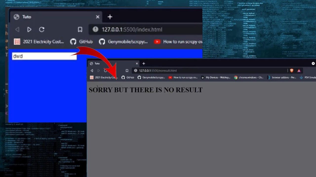 No Result Page in Html JavaScript | English version - YouTube