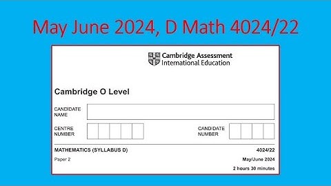 May June 2024, D Math 4024, 22, Solution by Ferhan Mazher