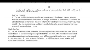 IGCSE Business Studies - Communication