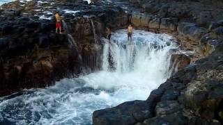 Queen's Bath - Kauai, HI. Crazy kids "Shoot the Ball"