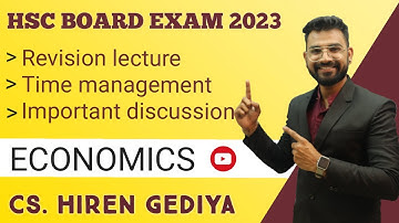 Economics | Revision Lecture Board Exam 2023 | Live Session | Class 12th | CS. Hiren Gediya |