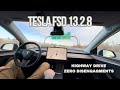 Morning Highway Drive w/Zero Disengagements on Tesla FSD 13.2.8