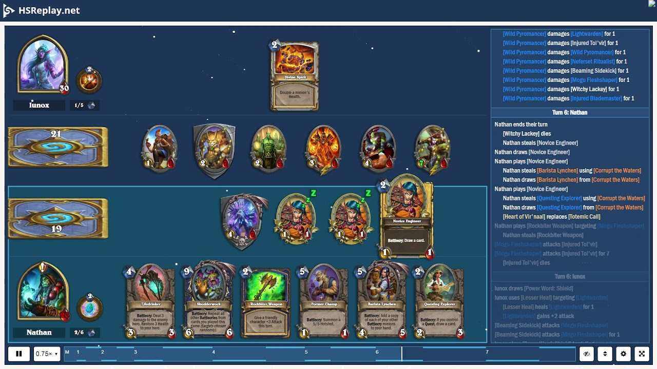ProGaming Hearthstone, Combo Priest(3) vs Quest Shaman(3) by lunox