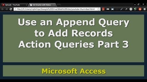 Create an Append Query in Access