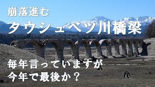 【廃線跡】そろそろ限界でしょうか…タウシュベツ川橋梁（国鉄士幌線 旧線廃橋梁）2024年5月訪問