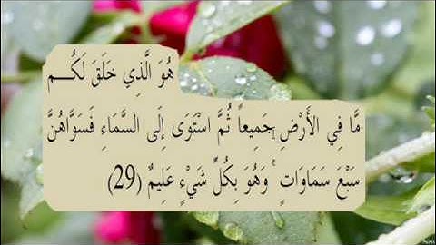 القران الكريم سورة البقرة الاية 29