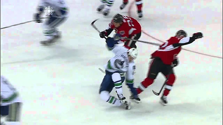 Chris Neil nails Bill Sweat [HD]
