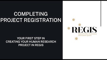 Completing Project Registration in REGIS
