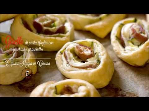 girelle di pasta sfoglia con zucchine e prosciutto - antipasto fingerfood