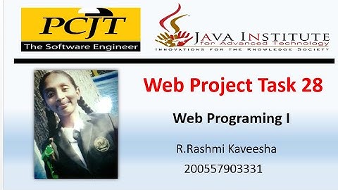 Java Institute || Web Programing 1 || eShop Project Task 28