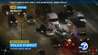 Chase ends in wrongway crash on 405 Freeway