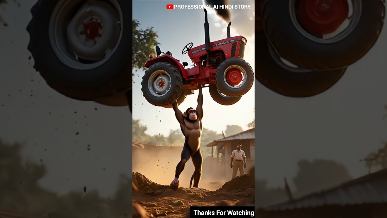 Banana Power Gone Wild! 🍌💪 Desi Hulk Monkey Lifts a Tractor 😂🔥