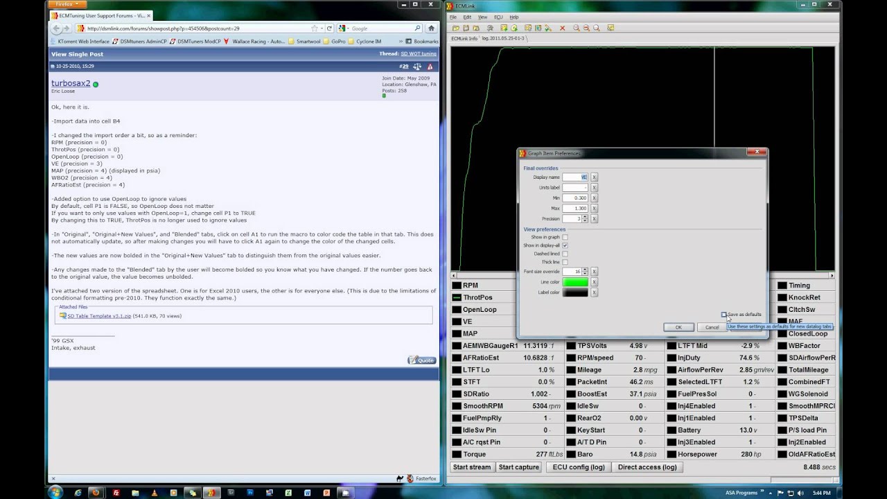 ECMlink SD WOT Excel Tuning YouTube