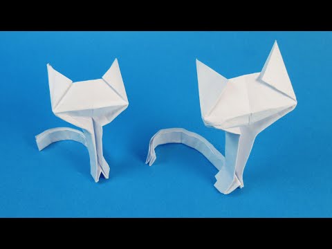 How to make a cat out of paper. Origami cat