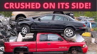 I Crushed A Car On Its SIDE!! (Jaguar S-Type) Plus I Smashed A Box Van Into A Dumpster!