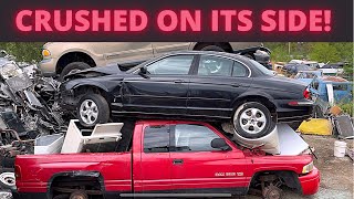 I Crushed A Car On Its SIDE!! (Jaguar SType) Plus I Smashed A Box Van Into A Dumpster!