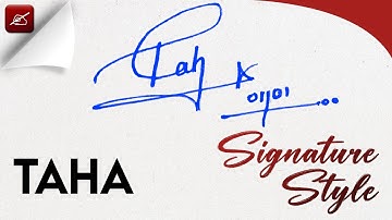 ✔️ Taha Name Signature Style Request Done। Most request signature T। Best signature Tutorial