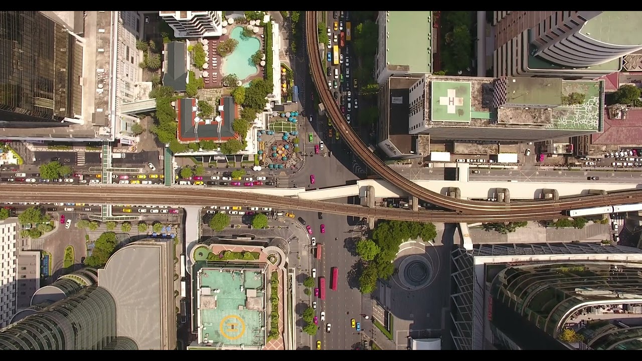 BUSY CITY BIRD EYE VIEW 4K DRONE | COPYRIGHTFREE