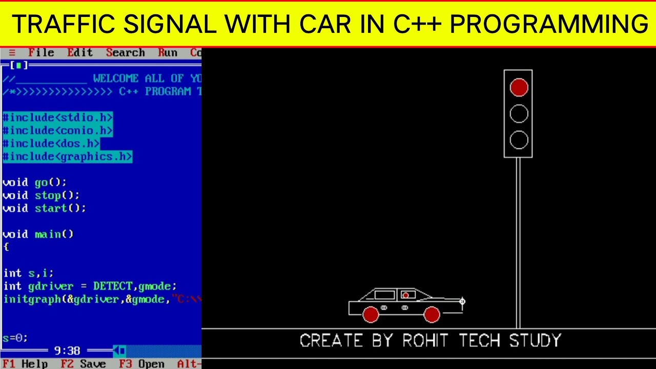 Traffic Light Program In C Language Car And Traffic Signal Using C Programming C 