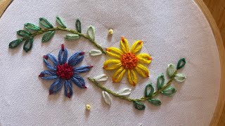 Hand embroidery||beautiful lazy daisy flower 🌸 Ishaz creations