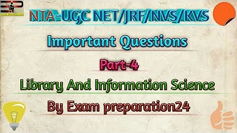 NTA UGC NET/JRF/KVS/NVS Important Questions on Library and Information Science by exam preparation24