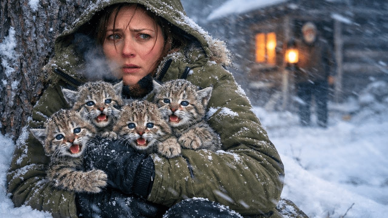 She Huddled With Four Bobcat Kittens in a Snowstorm – An Elderly Man’s Rescue Changed Everything