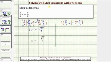 Ex: Solve a One Step Equation by Multiplying by Reciprocal (a/b)x=c/d