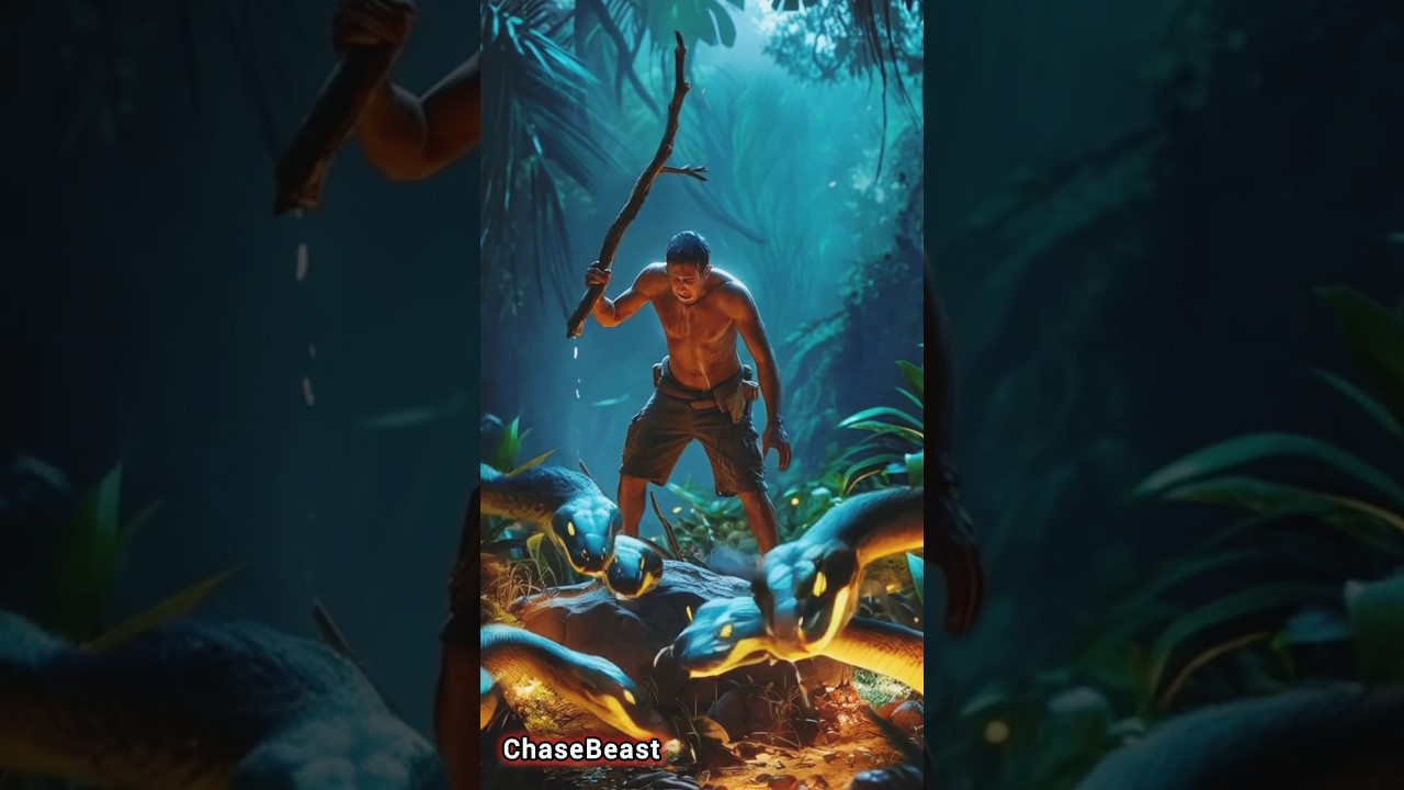 Man vs. Giant Mutated Snakes: Terrifying Jungle Chase! | BeastChase Shorts