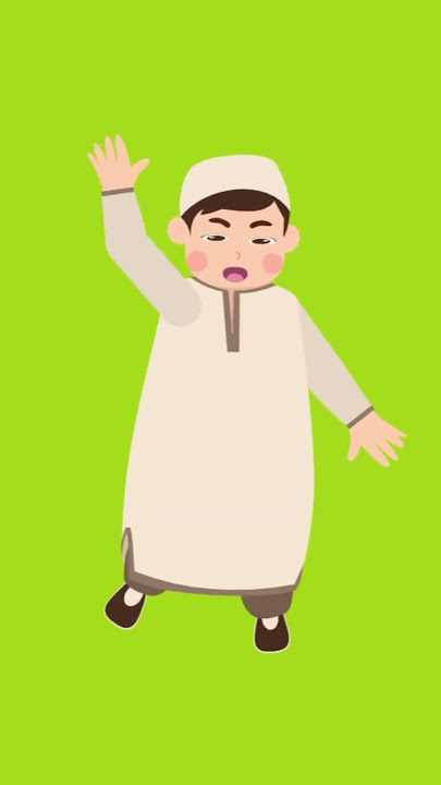 Little Boy Muslim Animation Green Screen