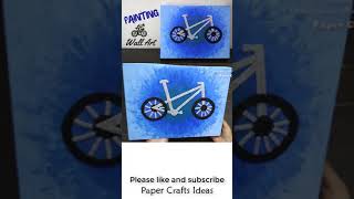 #watercolorpainting Easy Tutorial landscape, Bike Themed #canvas  #wallart #shorts #handmade #crafts