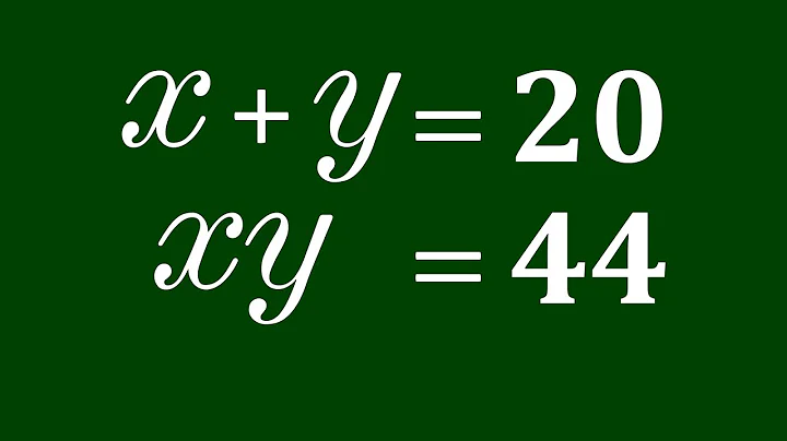 A Nice Algebra Problem | Math Olympiad | Find x and y ?