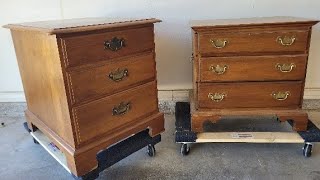Ethan Allen night stands/ refinishing solid wood night stands
