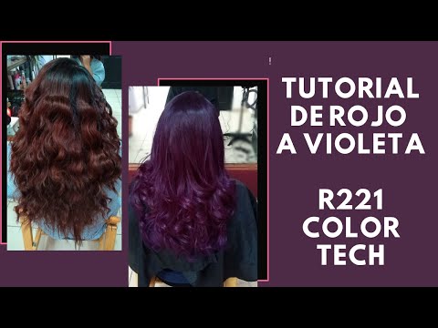 como teñir cabello de color violeta o morado, tutorial tono R221 COLORTECH como teñir cabello de color violeta o morado, tutorial tono R221 COLORTECH