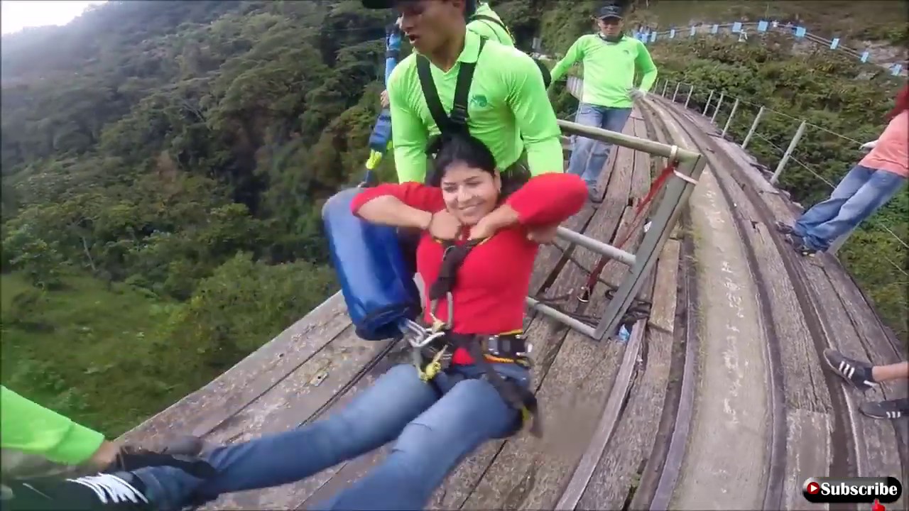 Банджиджампинг экстремальный страх высоты / bungee jumping death